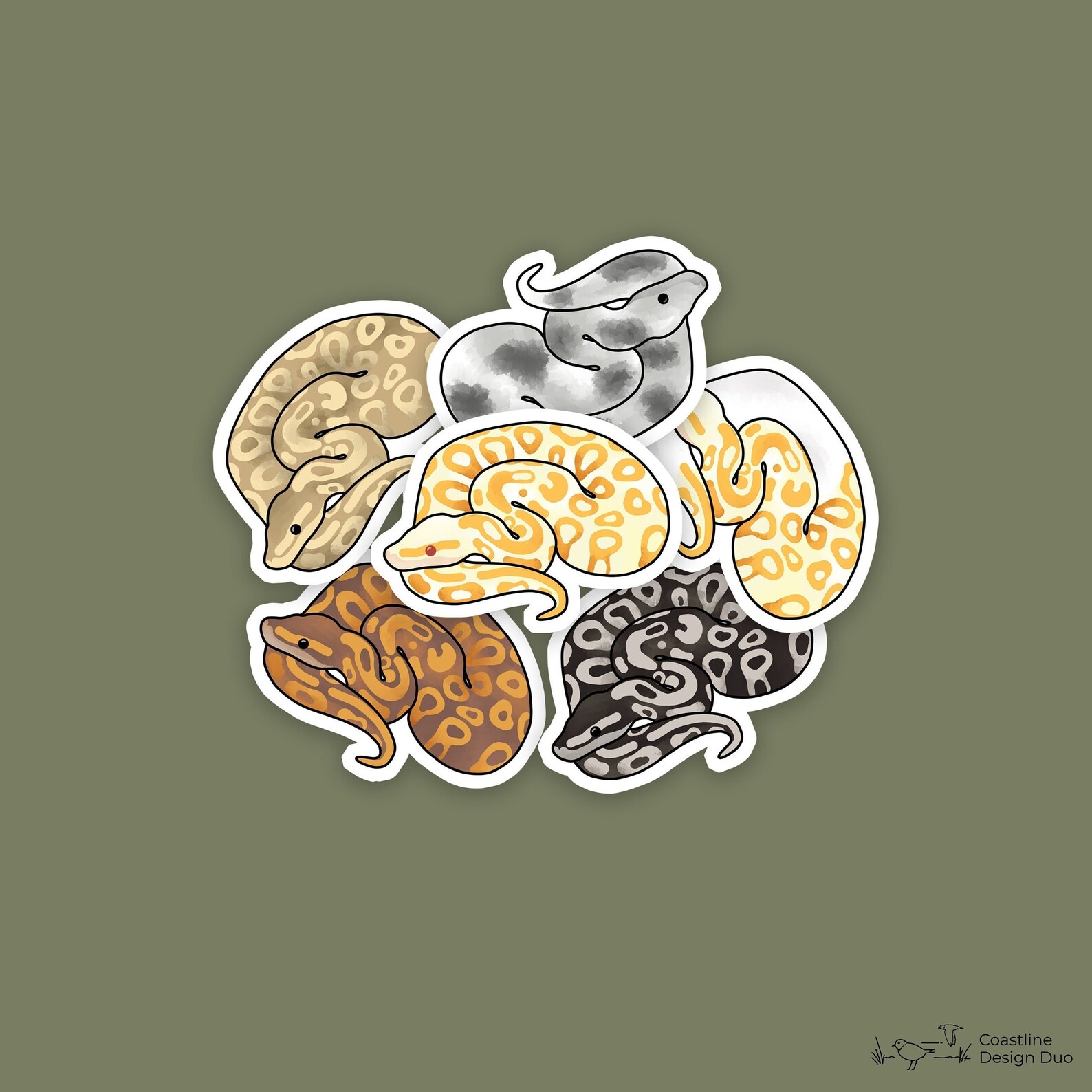 6 Pcs Ball Python Stickers Ball Python Decal Snake - Etsy