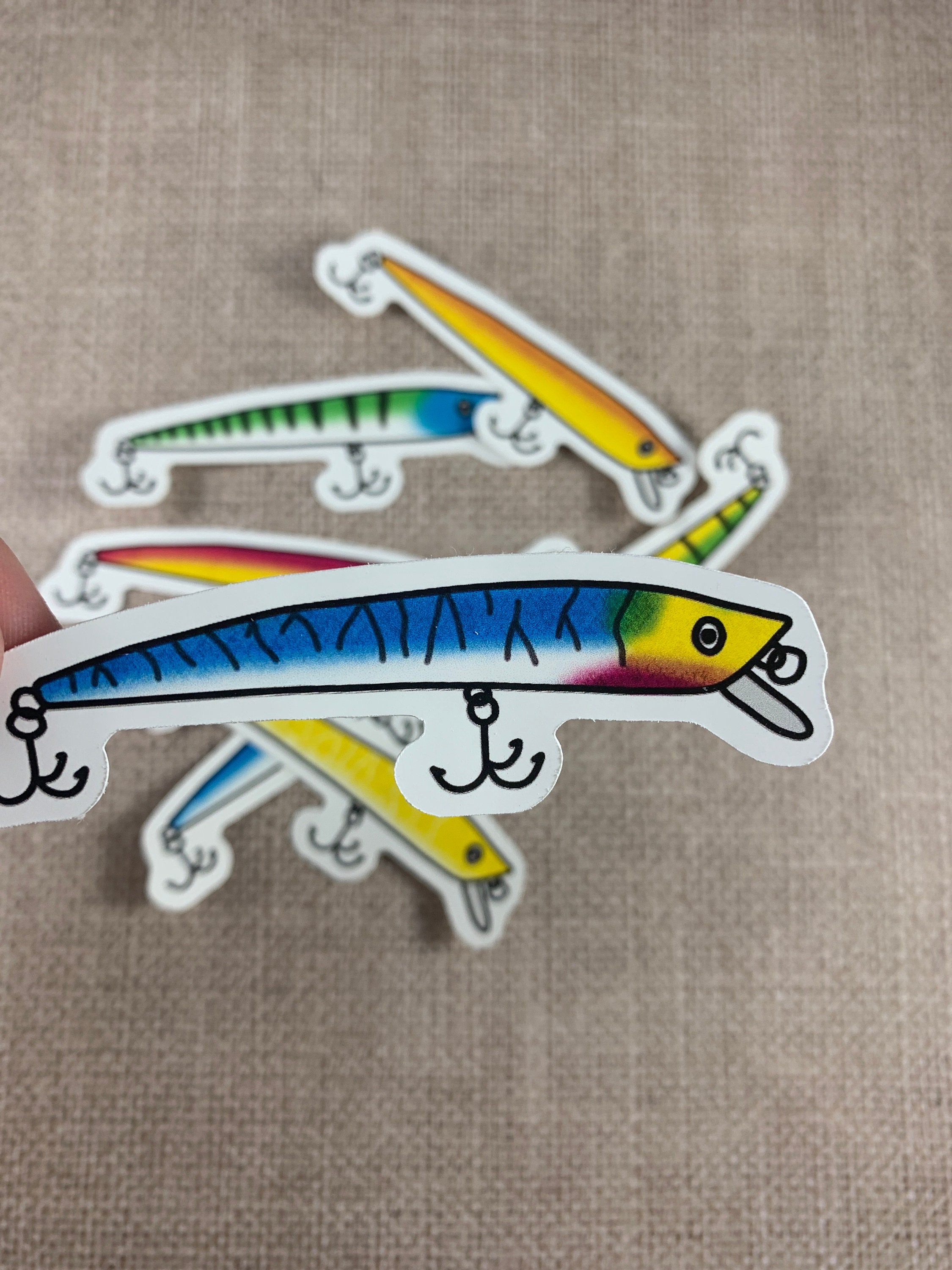 7 pcs Fishing Lure Stickers Fishing Stickers Tackle Box Etsy
