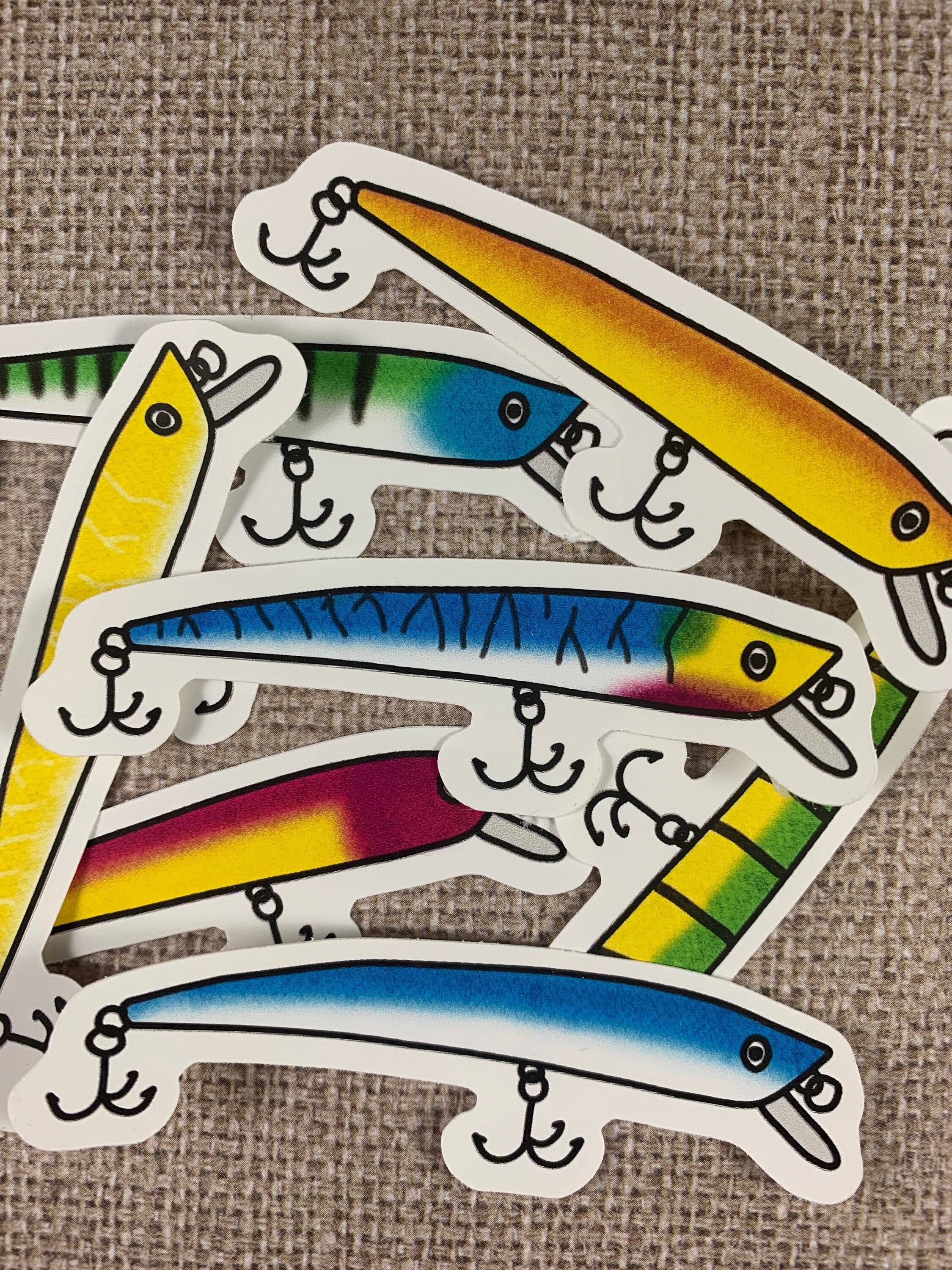 7 pcs Fishing Lure Stickers Fishing Stickers Tackle Box Etsy