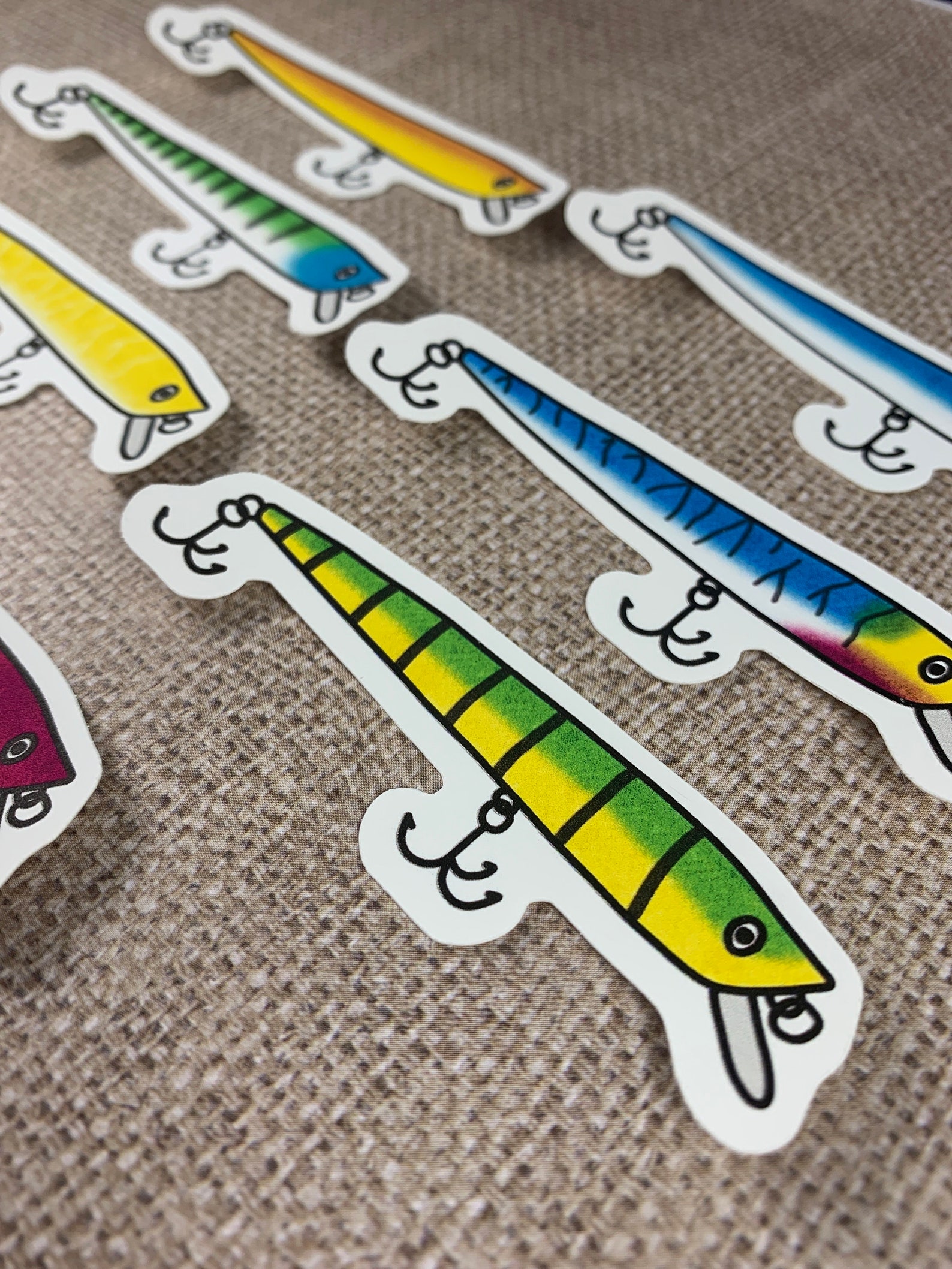 7 pcs Fishing Lure Stickers Fishing Stickers Tackle Box Etsy