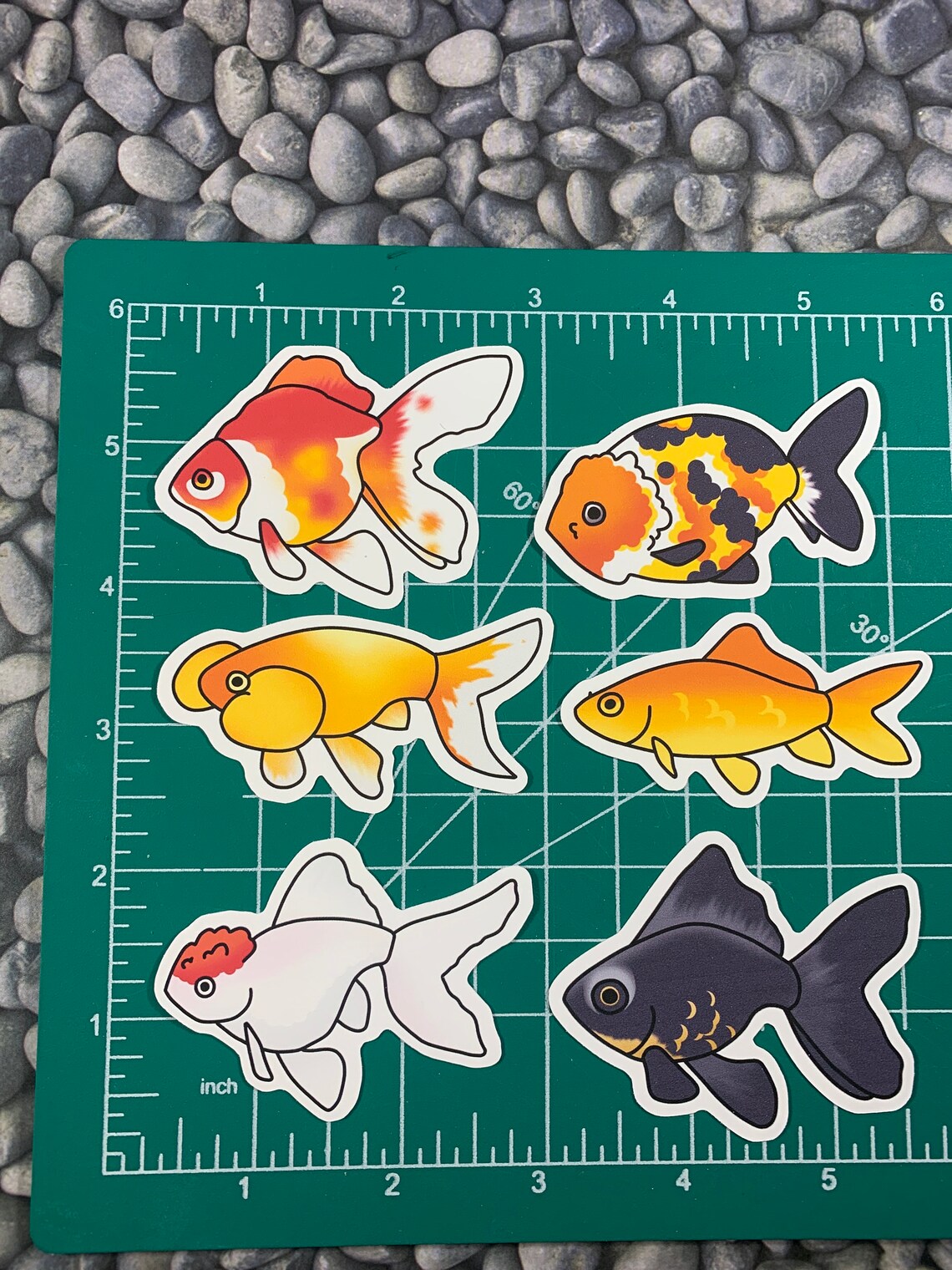 6 pcs Goldfish Stickers Fancy Goldfish Fish Tank Stickers | Etsy