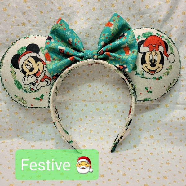 Festive ears, christmas headband, park accessories