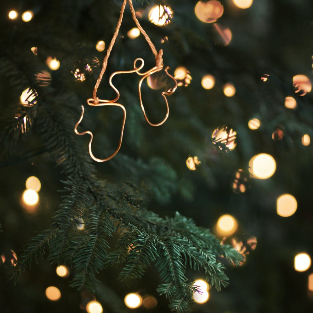 Handmade Christmas Tree Ornament Mittens Aluminum Wire With Twine