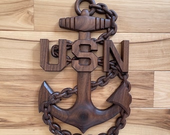 Navy Chief, Senior Chief, Master Chief Wooden Anchor