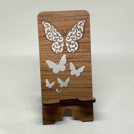Butterfly Wood Phone Holder. Laser Cut Stand. Can Be Etsy Australia