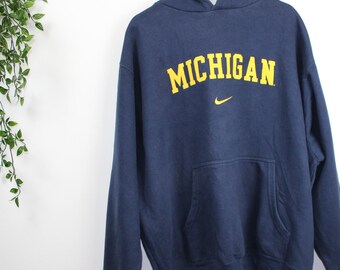 Nike swoosh hoodie | Etsy centre swoosh sweatshirt jumper blue