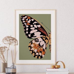 Boho Butterfly Art, Abstract Art, Printable Wall Art, Digital Print, Room Decor, Nursery Art image 1