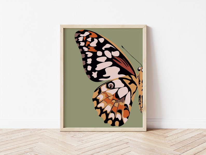 Boho Butterfly Art, Abstract Art, Printable Wall Art, Digital Print, Room Decor, Nursery Art image 6