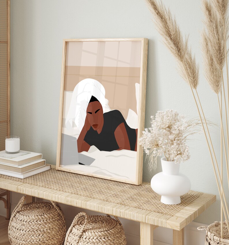 Bedroom Art Set of 3 Black Girl Room Art Above Bed Art - Etsy