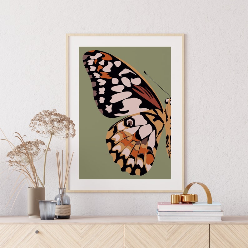 Boho Butterfly Art, Abstract Art, Printable Wall Art, Digital Print, Room Decor, Nursery Art image 1