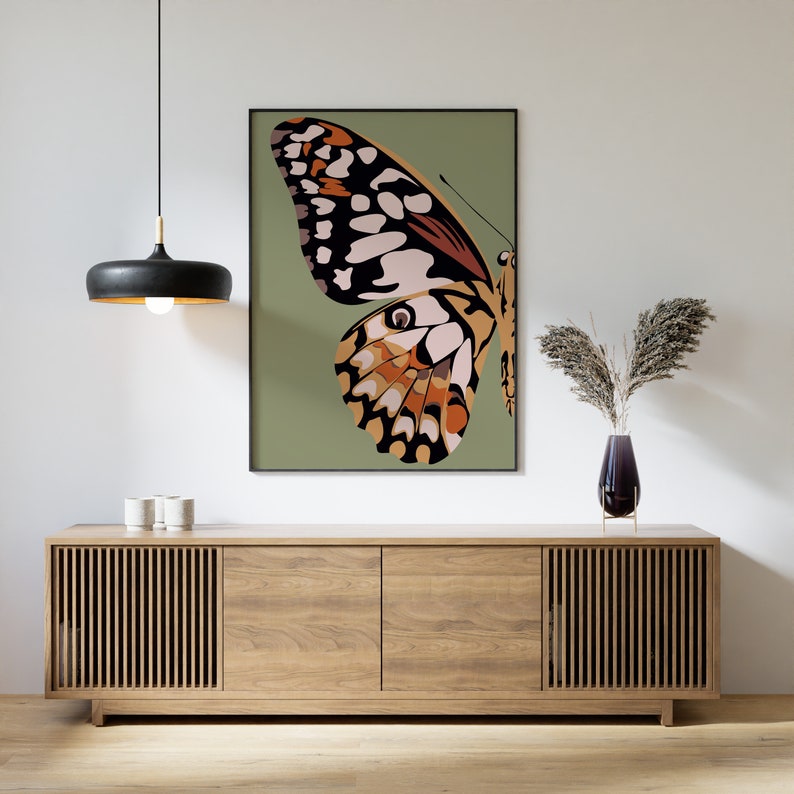 Boho Butterfly Art, Abstract Art, Printable Wall Art, Digital Print, Room Decor, Nursery Art image 7