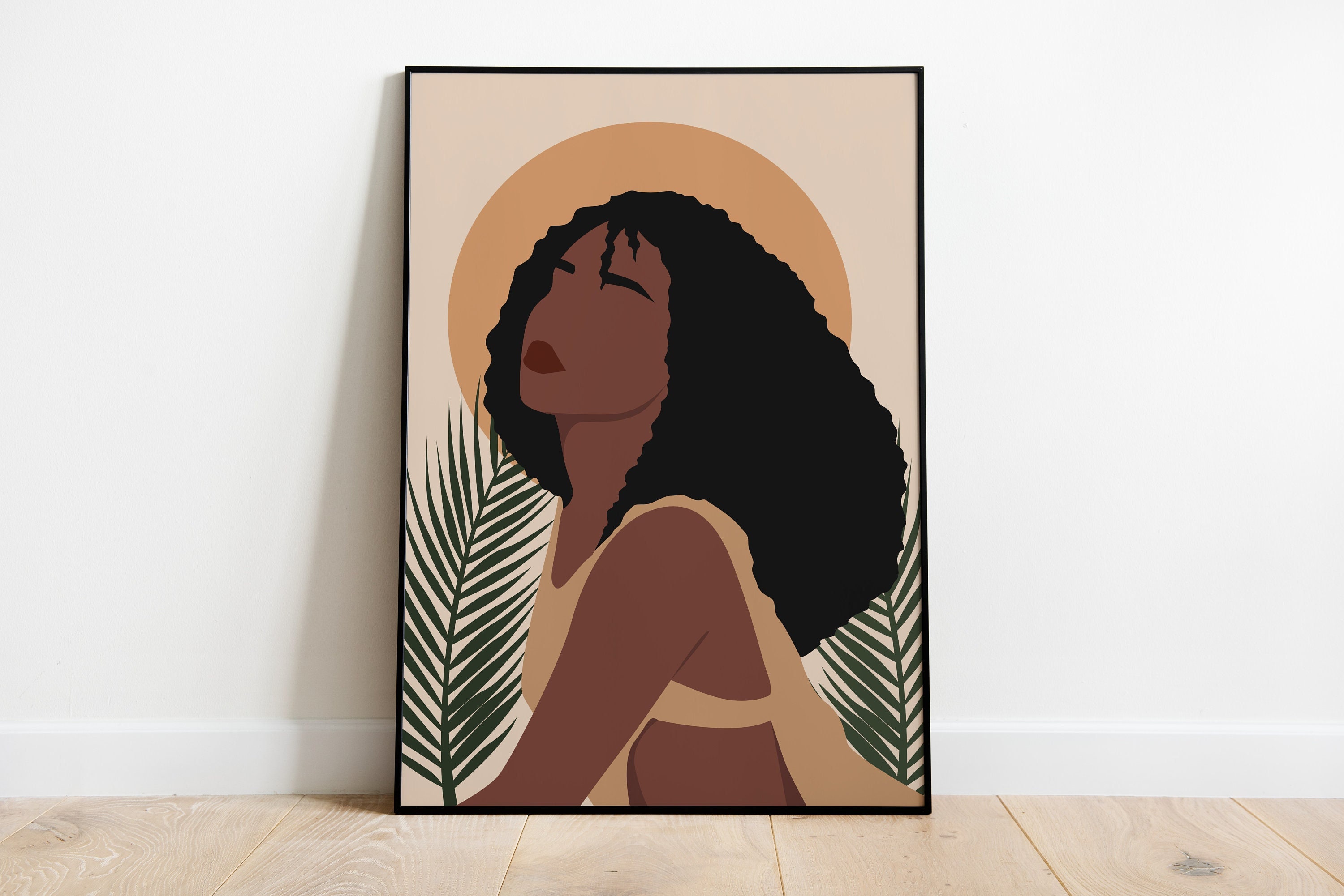 Black Girl Art, Afro Woman Art, Woman Portrait Art, Digital Print