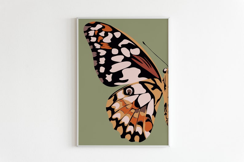 Boho Butterfly Art, Abstract Art, Printable Wall Art, Digital Print, Room Decor, Nursery Art image 5