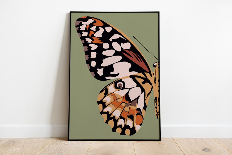 Boho Butterfly Art, Abstract Art, Printable Wall Art, Digital Print, Room Decor, Nursery Art image 2