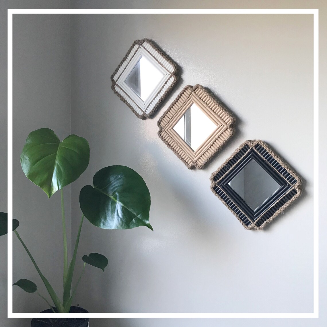 Rustic Boho Mirrored Wall Decor Etsy