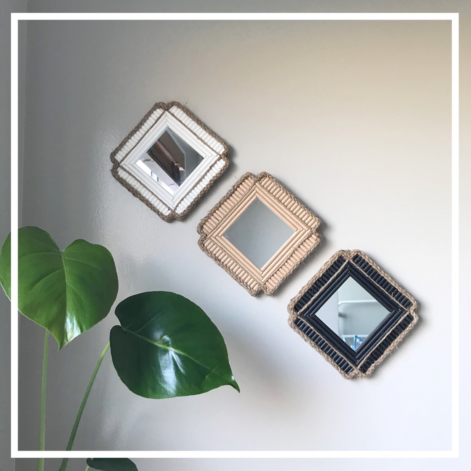 Rustic Boho Mirrored Wall Decor Etsy