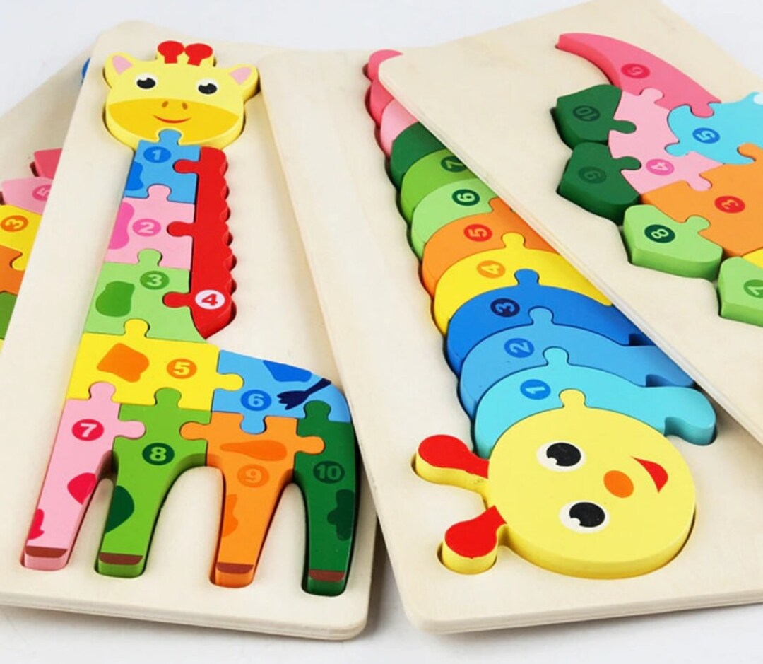 Educational Shape Matching Wooden Toy Puzzle Montessori 3D - Etsy