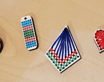 Cross-Stitch Jewelry SVG File – 6 Unique Pendant & Earring Designs (INSTANT DOWNLOAD)