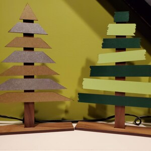 SVG Cut File for 3 Different Standing Tree Decorations, Mantel Trees, Christmas Trees, Glowforge Laser Cut Tested Hand Designed Trees