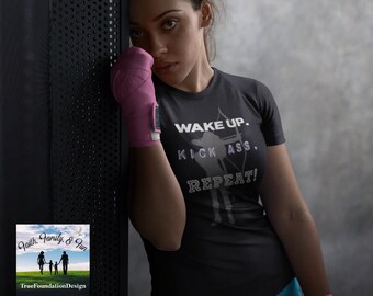 Wach auf, Kick Ass, Workout Shirt, Neujahr Shirt, Beast Mode, Motivation Shirt, Inspiration Shirt, Krieger Frau, Girl Power Shirt