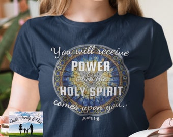 Sie erhalten Kraft, Shavuot, Heiliger Geist, Pfingsten Hemd, Apostelgeschichte 1, 8, Jüdisch, Hebräisch, Frühlingsfest, Biblisches Fest, Inspirational, Bibel