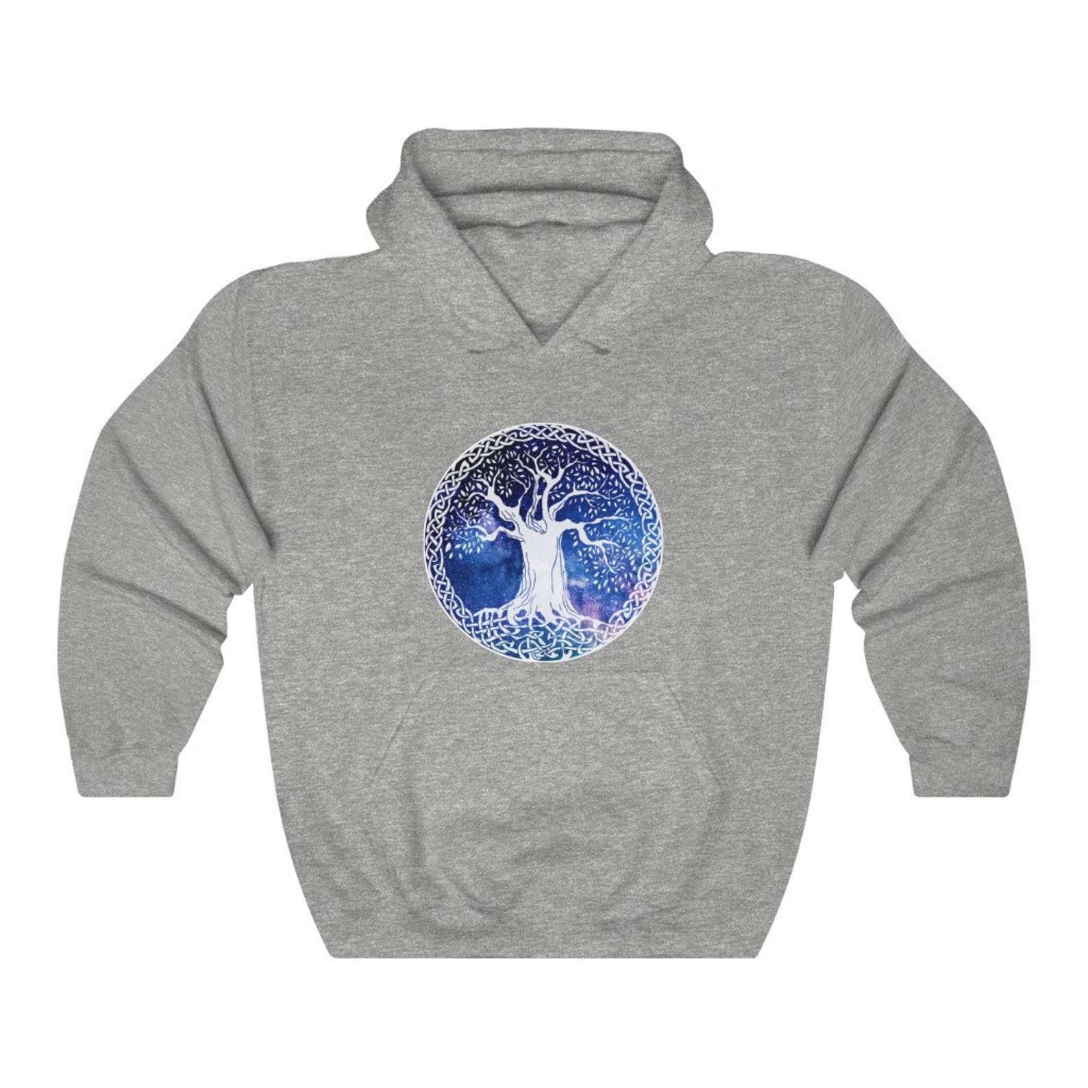 White Celtic Tree of Life Design Hoodie main image 1