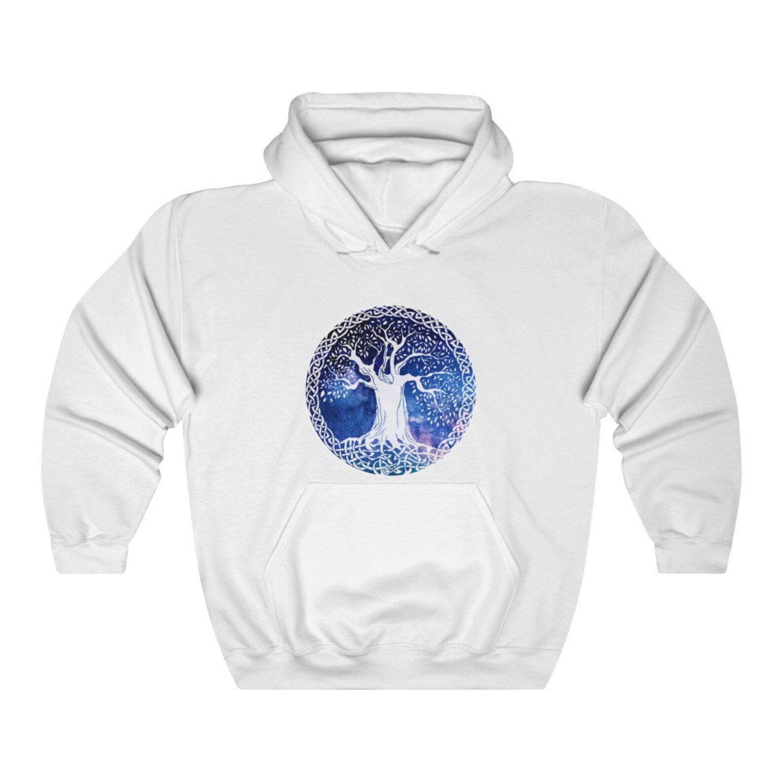 White Celtic Tree of Life Design Hoodie main image 0