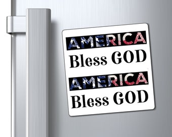 America Bless GOD, Magnet, God Bless America, Vinyl, USA-Magnet, U.S.A. Kühlschrankzubehör, USA, Geschenk für Christen, Jesus, veteran
