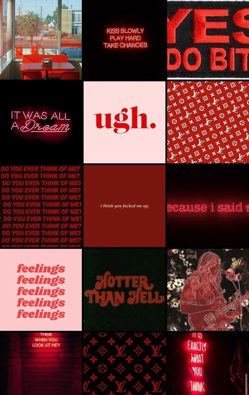 VSCO/ Aesthetic Red Picture Collage Etsy