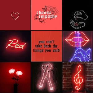 VSCO/ Aesthetic Red Picture Collage