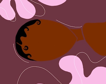 Chica Negra en impresión púrpura