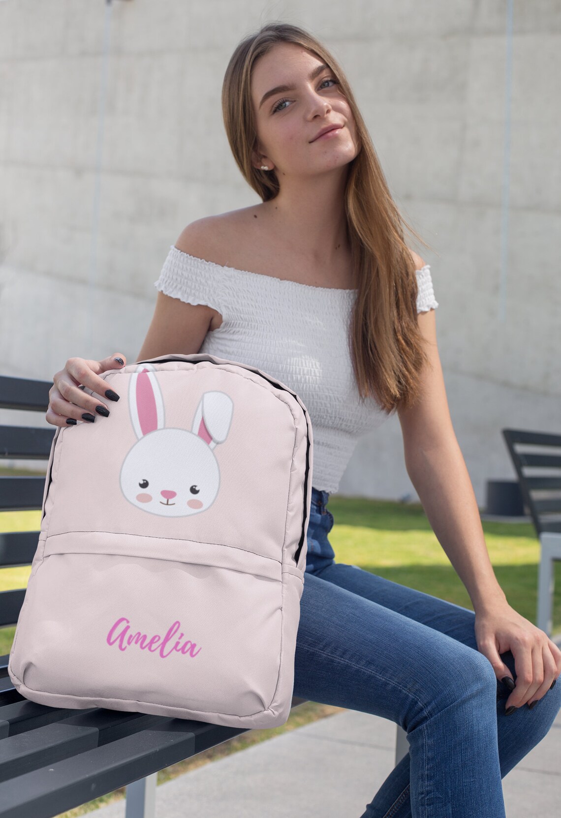 Personalized Rabbit Backpack For Kids Custom Cute Backpack Etsy