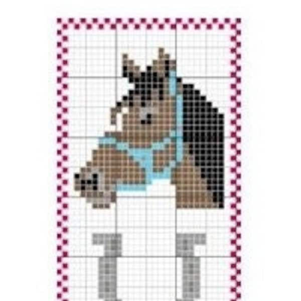 Cross stitch horse bookmark pattern