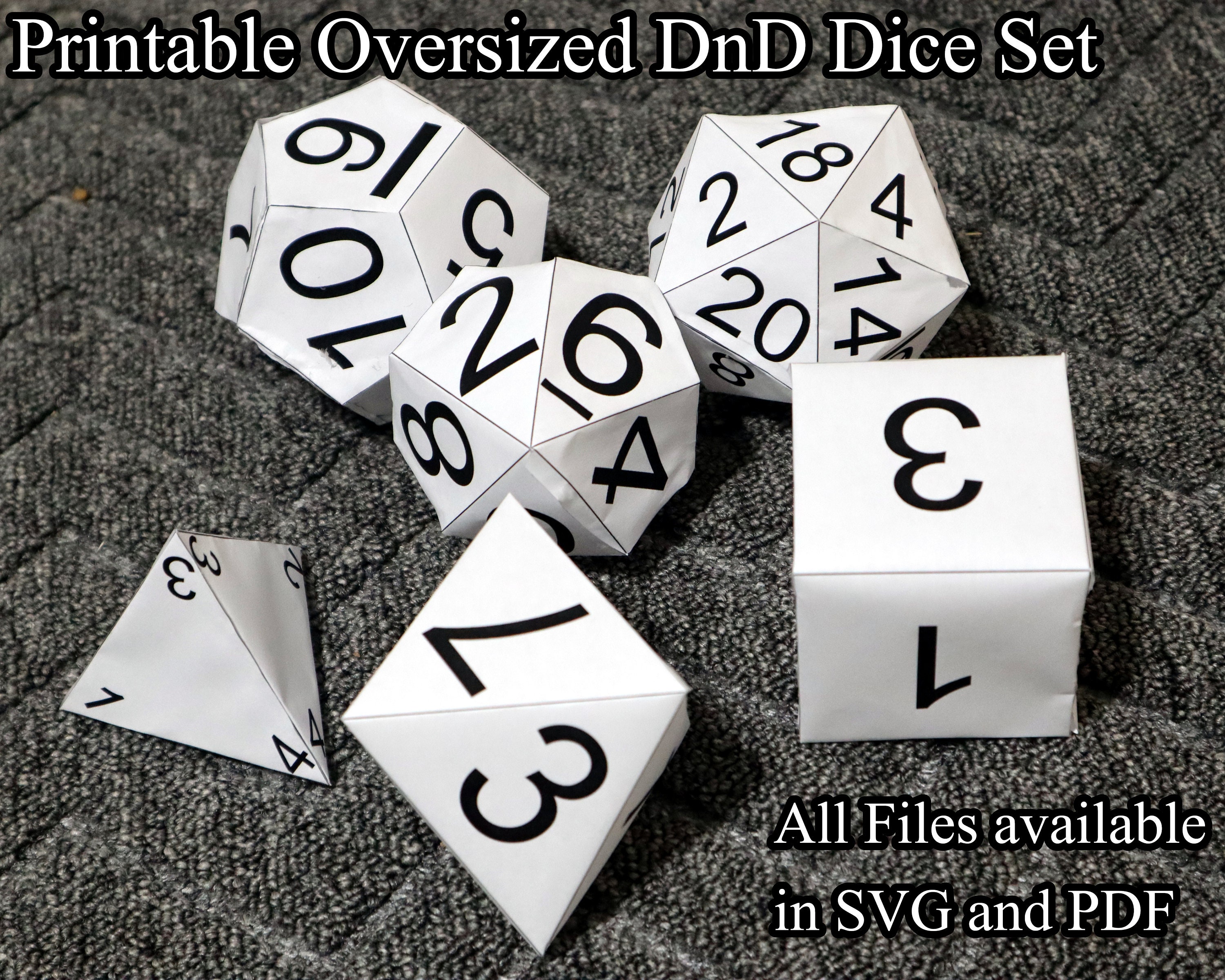 printable oversized dice set dnd dice download available in etsy