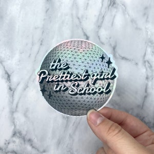 Schönstes Mädchen in der Schule Holographischer Aufkleber