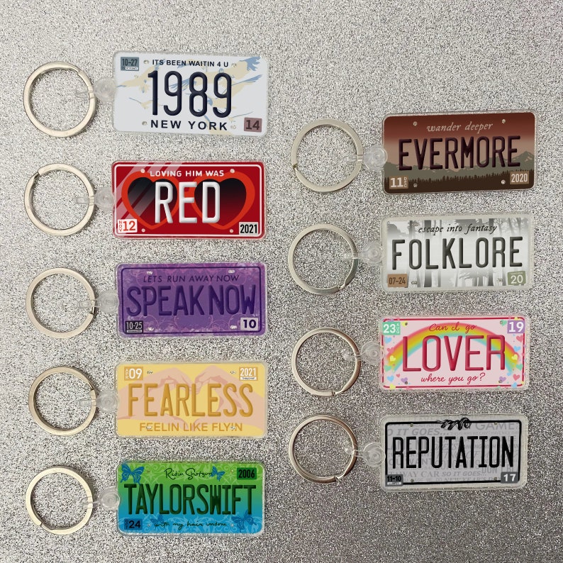 Eras License Plate Acrylic Keychains 