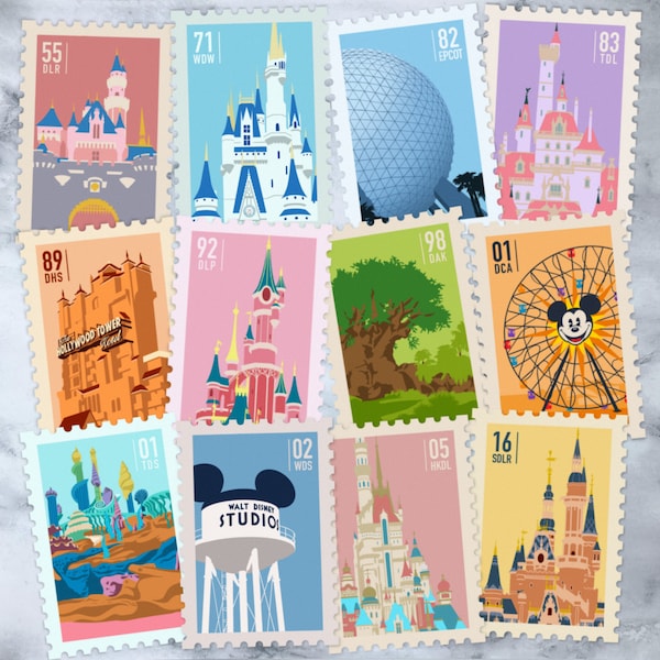 Parks Around the World Stamp Stickers