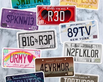 Eras License Plates Sticker Collection