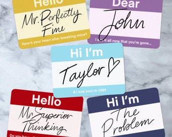 Taylor Name Tag Stickers