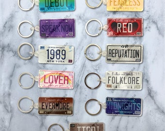 Porte-clés en acrylique plaques d'immatriculation Eras