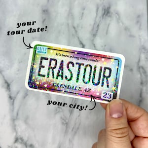 Custom US Eras License Plate Holographic Sticker