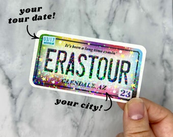 Custom US Eras License Plate Holographic Sticker