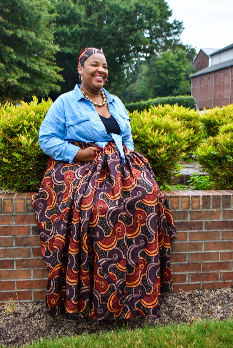 African maxi store skirts plus size
