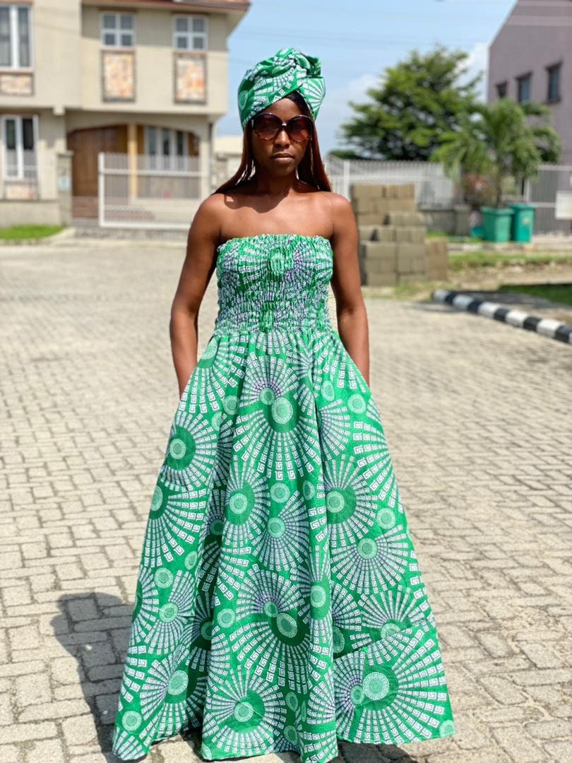 Strapless african dress 2025