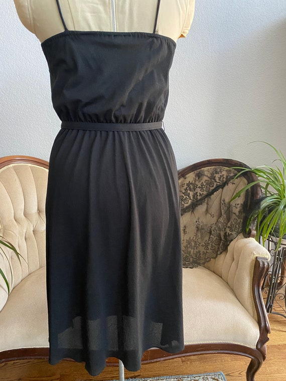 70s Small Little Black Party Dress - image 3