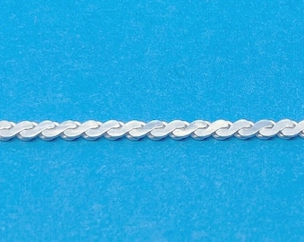 Genuine 925 Sterling Silver 10 inch Serpentine / S chain Ankle/Anklet Chain