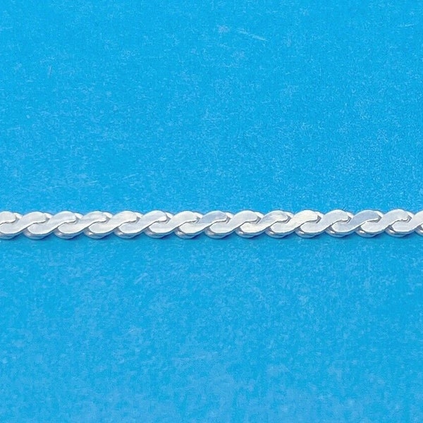 Genuine 925 Sterling Silver 10 inch Serpentine / S chain Ankle/Anklet Chain