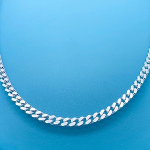 Véritable hallmarked 925 Sterling Silver 3.4mm Wide Heavy Solid Curb Chain