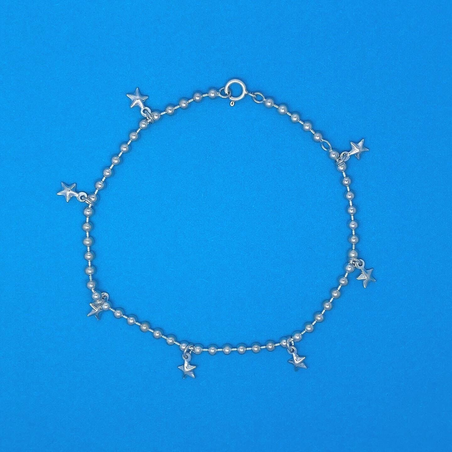 本物の刻印入り 925 スターリングシルバー 9 インチ 3 mm ビーズ
