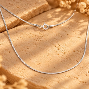 Cadena cobra de plata de ley 925 auténtica de 40 cm (16 pulgadas)